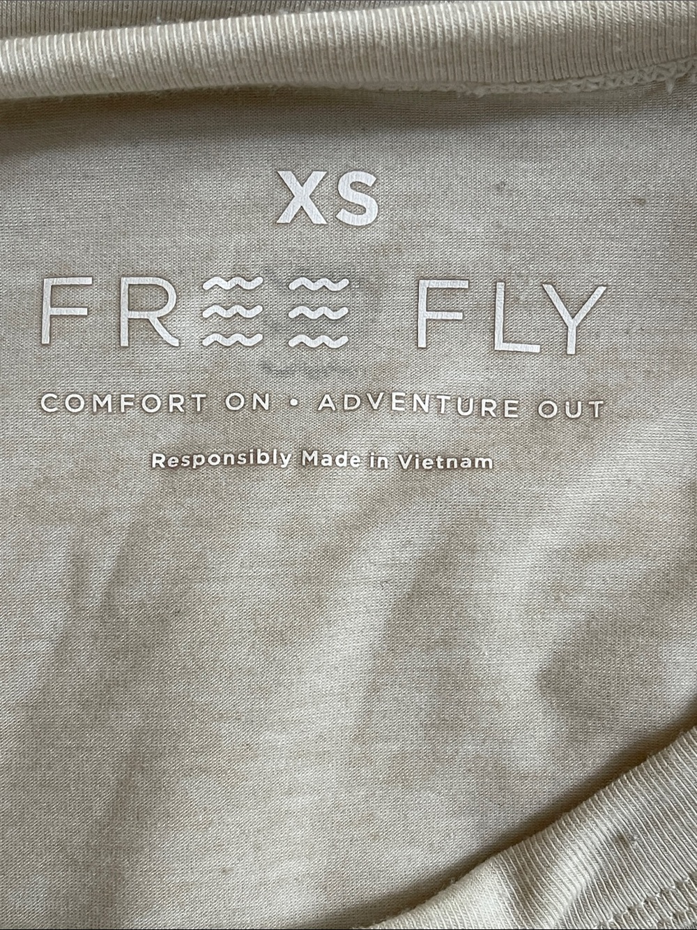 Free Fly Bamboo Lightweight Performance Tee Cream XS Outdoor Casual - Picture 5 of 6